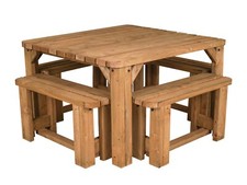 Picnic Table and 4 Bench Set