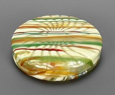 1930s ART DECO CELLULOID POWDER COMPACT with Original Pad - 6.7cm x 1.4cm