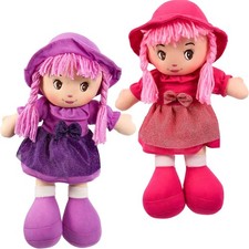 Rag Doll Traditional Girls Soft Cuddly Toy Dolly Xmas Christening Gift, 35 cm