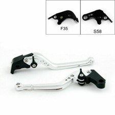 Long Brake Clutch Levers For Suzuki GSXR600 GSXR750 06-10 GSXR1000 05-06 Silver