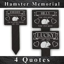 Personalised HAMSTER Memorial Plaque Engraved Garden Stone Grave Marker Stake