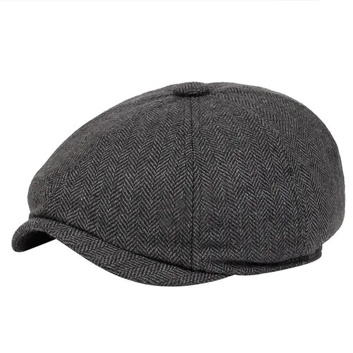 Men herringbone newsboy - herringbone, flat
