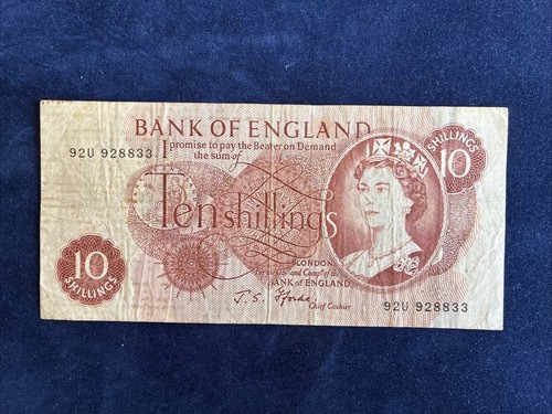 Ten shilling banknote 92u - ten,