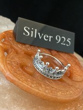 Solid Silver Marcasite Crown  Ring
