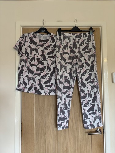 Ladies dog print pyjama set - ladies,