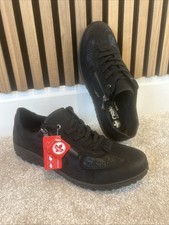 Rieker Side Zip Lace-Up Wedge