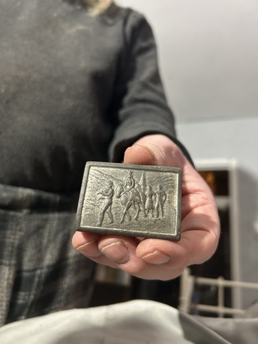 White metal matchbox cover - metal,