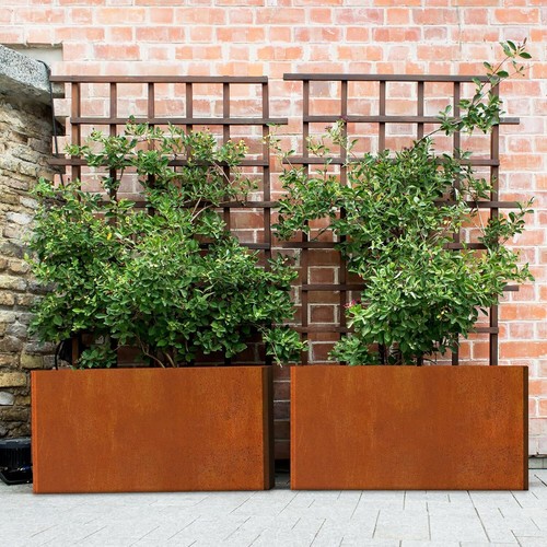 Corten steel planter rectangle - corten,