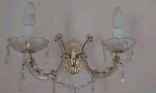 Marie Therese Glass Wall Light in Antique Brass 699-2