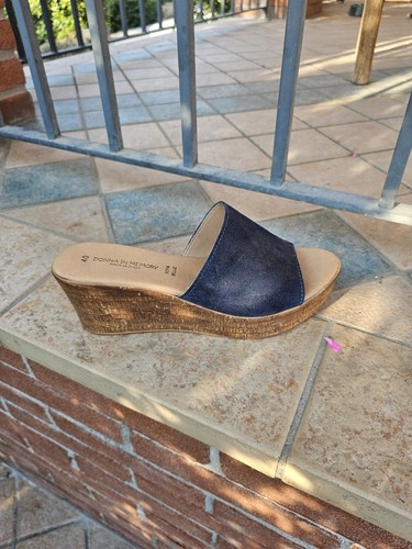 Women genuine blue leather - blue,