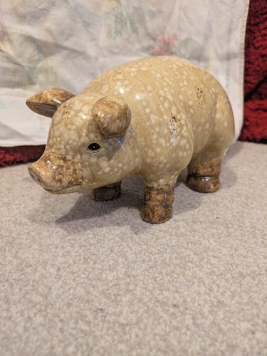Vintage spotted ceramic pig - vintage,