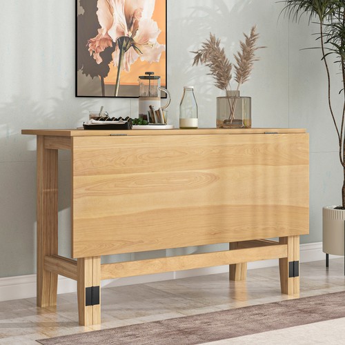 Wood extendable dining table - extendable,