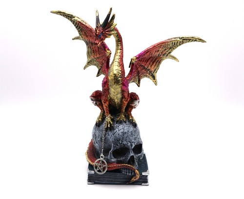 Red dragon skull figurine - on,