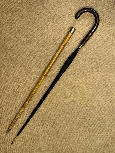 Antique black silk - silk, umbrella