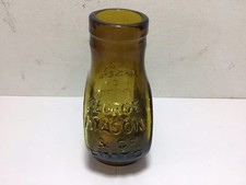 Super PALE YELLOW AMBER Old Meat Extract GEORGE MASON & CO Victorian Old Bottle 