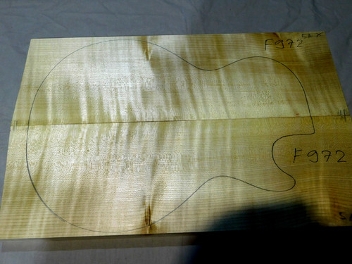 Flame maple carved - flame, top