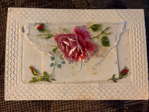 Wwi patriotic embroidered silk - wwi,