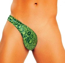 G-String Mens Green Half Thong Trunk TOWIE Strap One Side Pouch by Erosella UK