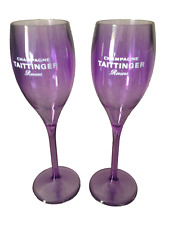 TAITTINGER CHAMPAGNE FLUTES X 2 POLYCARB VIOLET POOLSIDE HOT TUB X 2 NOCTURNE 