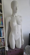 3/4 Female Mannequin With Head Fiberglass And Metal.  Detachable Arms And Hands