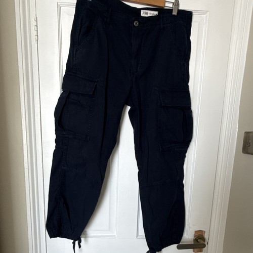 Zara blue cargo trousers - trousers, size
