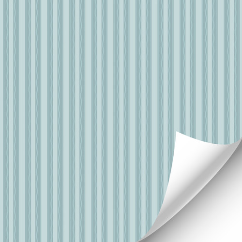Dolls house blue - house, striped