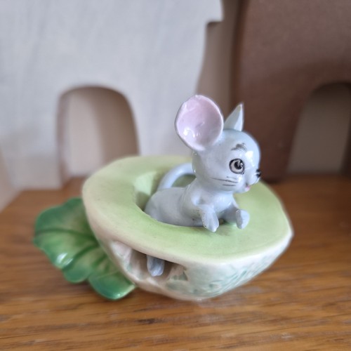 Vintage ceramic mouse half - vintage,