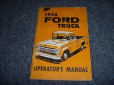 1958 Ford F100 F250 F350 Truck Owner Operator Manual Flareside Styleside xo