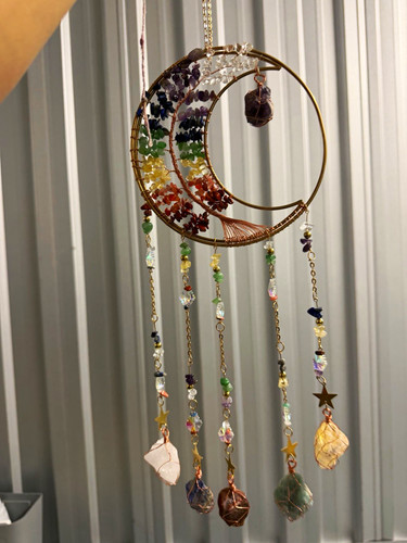 Hanging crescent moon crystal - crescent,