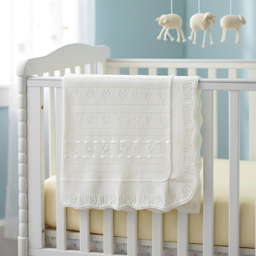 Knitted baby unisex shawl - knitted,