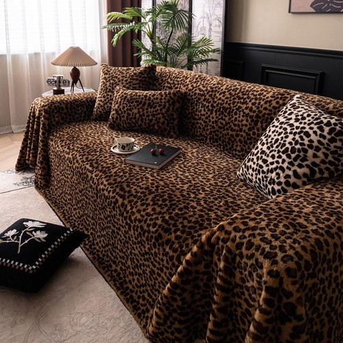 Plush leopard print sofa - plush,