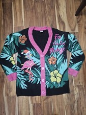 Ugly Sweater Flamingo Teopical Cardigan Holiday Women’s Size XL Button Down 