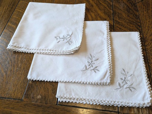 Vintage cream linen - vintage, napkins