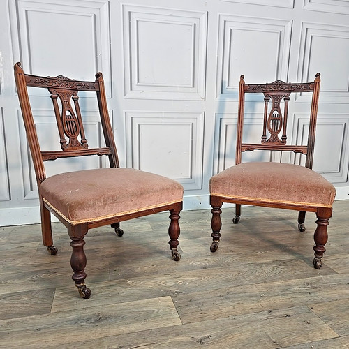 Antique pair bedroom - chairs,