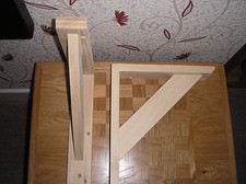 265 x 305 mm Pair Of Solid Wood (Pine) Gallows Wooden Shelf Support Brackets 