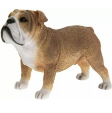 Lifelike Standing English Bulldog Dog Pet Indoor Ornament Statue Figurine Gift