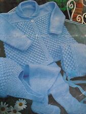  R430  Baby Boys Girls DK Pram Set 18 & 20" 46 & 51cm Vintage Knitting Pattern