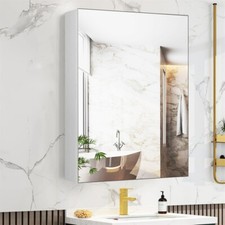 Modern Bathroom Mirror Cabinet Ample Glass Vanity Mirror Unit Organiser Washroom