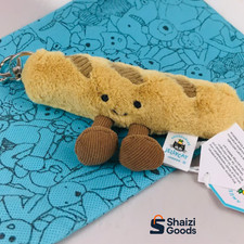 Jellycat Amuseables Baguette Bread Bag Charm - New With Dust Bag - Food Keyring