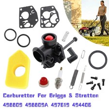 Carburetor & Fuel Tank Assembly for Briggs & Stratton 498809 498809A 494406 Kit