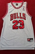 NBA BULLS BASKET BALL JORDAN 23 JERSEY WHITE RED LARGE NIKE EXCELLENT CONDITION