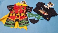 Build A Bear Robin Costume Marvel From Batman & Robin Cape & T Shirt Rare BNWT 