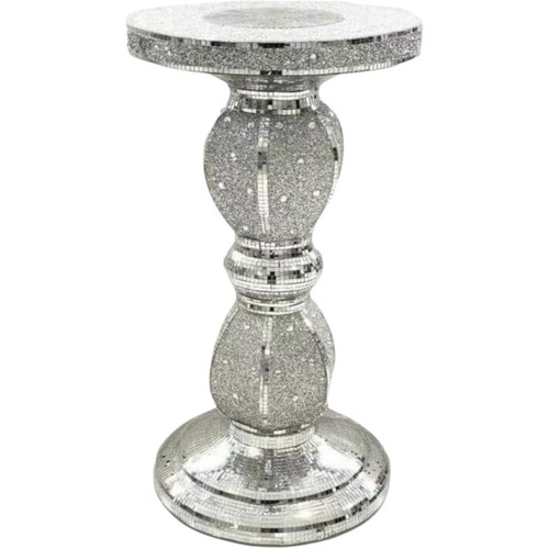 H60cm silver side table - silver,