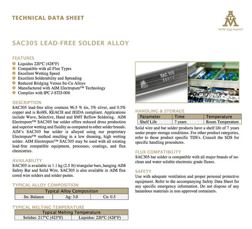 5mm lead free solder sac305 - solder,