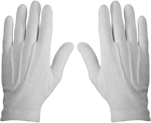 White cotton parade gloves - white,