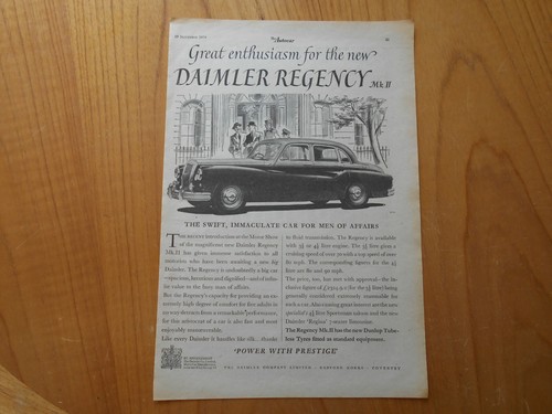 Vintage daimler regency advert - vintage,