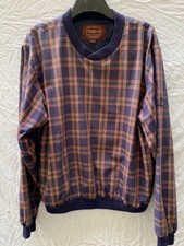 Mens Vintage PROQUIP Golf Windbreaker Lined Sweater LS Check Size L 42-46''