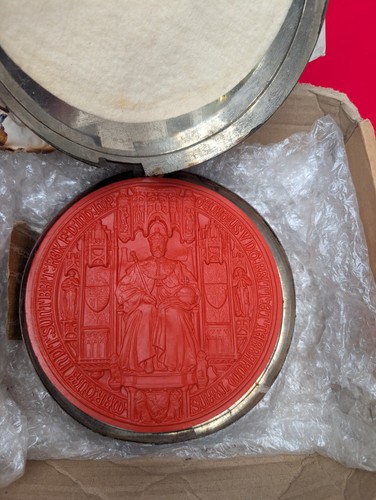 Antique king george wax seal - king,