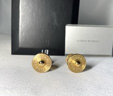 Auth [beautiful] Alfred Dunhill Cufflinks Oval Gold metallic Gift