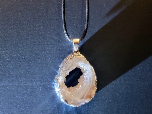 Natural agate geode slice - natural,